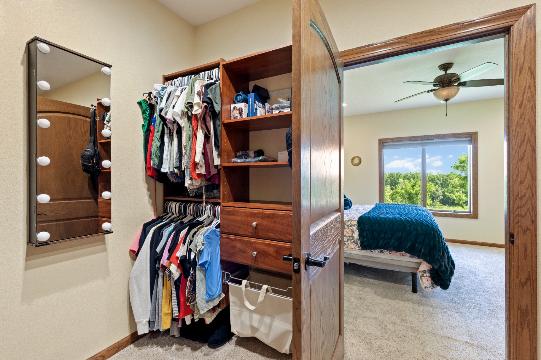 Walk-in closet just off the primary bedroom
